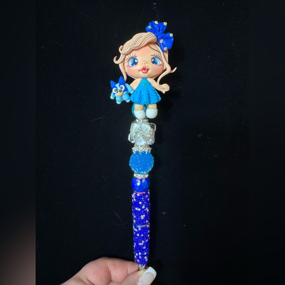 Gorgeous Bluey Girl Handmade Bling Pen